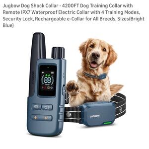 Blue Rechargeable Dog Shock Training Collar with Remote